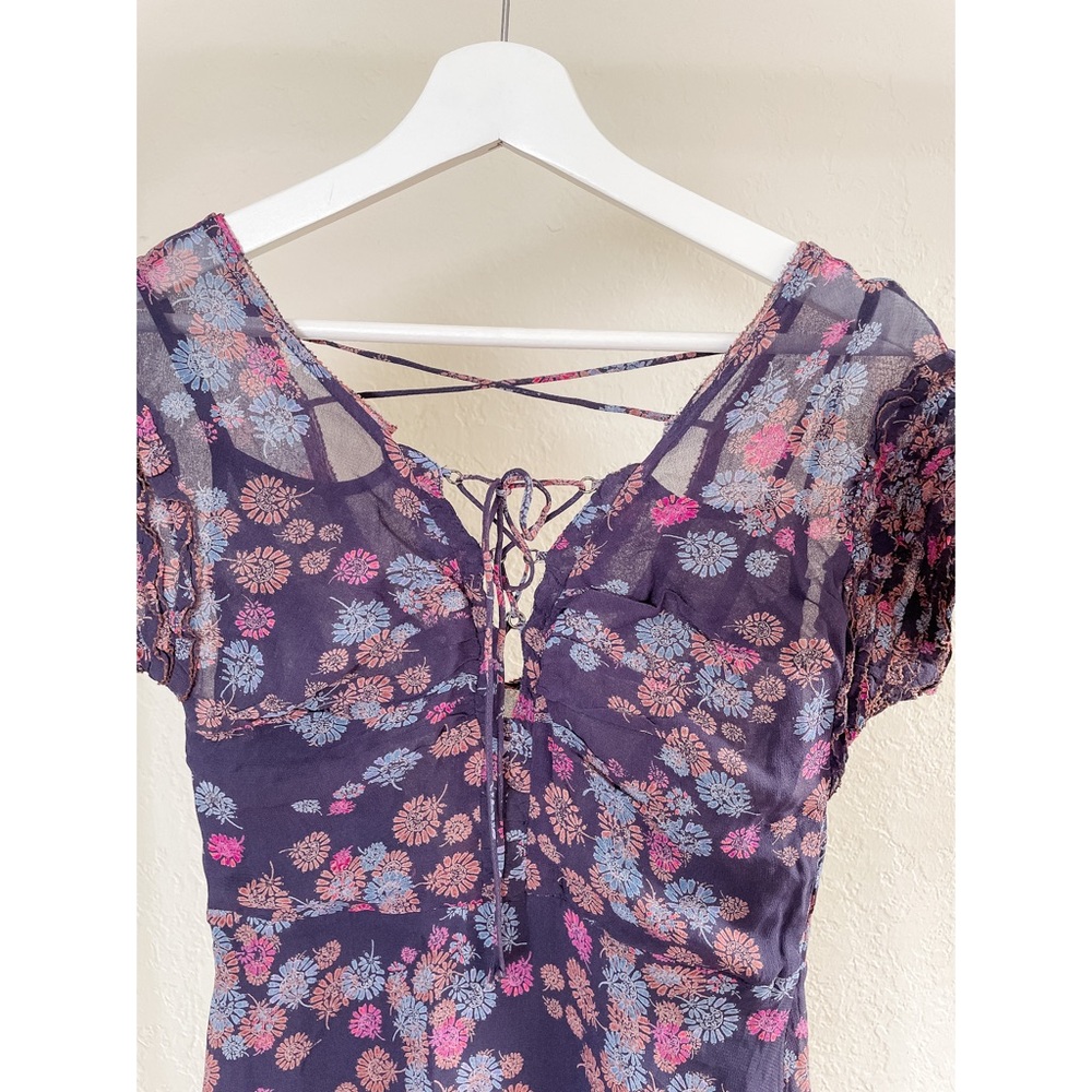 🎉2X HP🎉 Free People Lace Up Floral Mini Dress - Picture 6 of 14